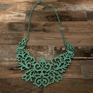 Fun teal statement necklace for all ages